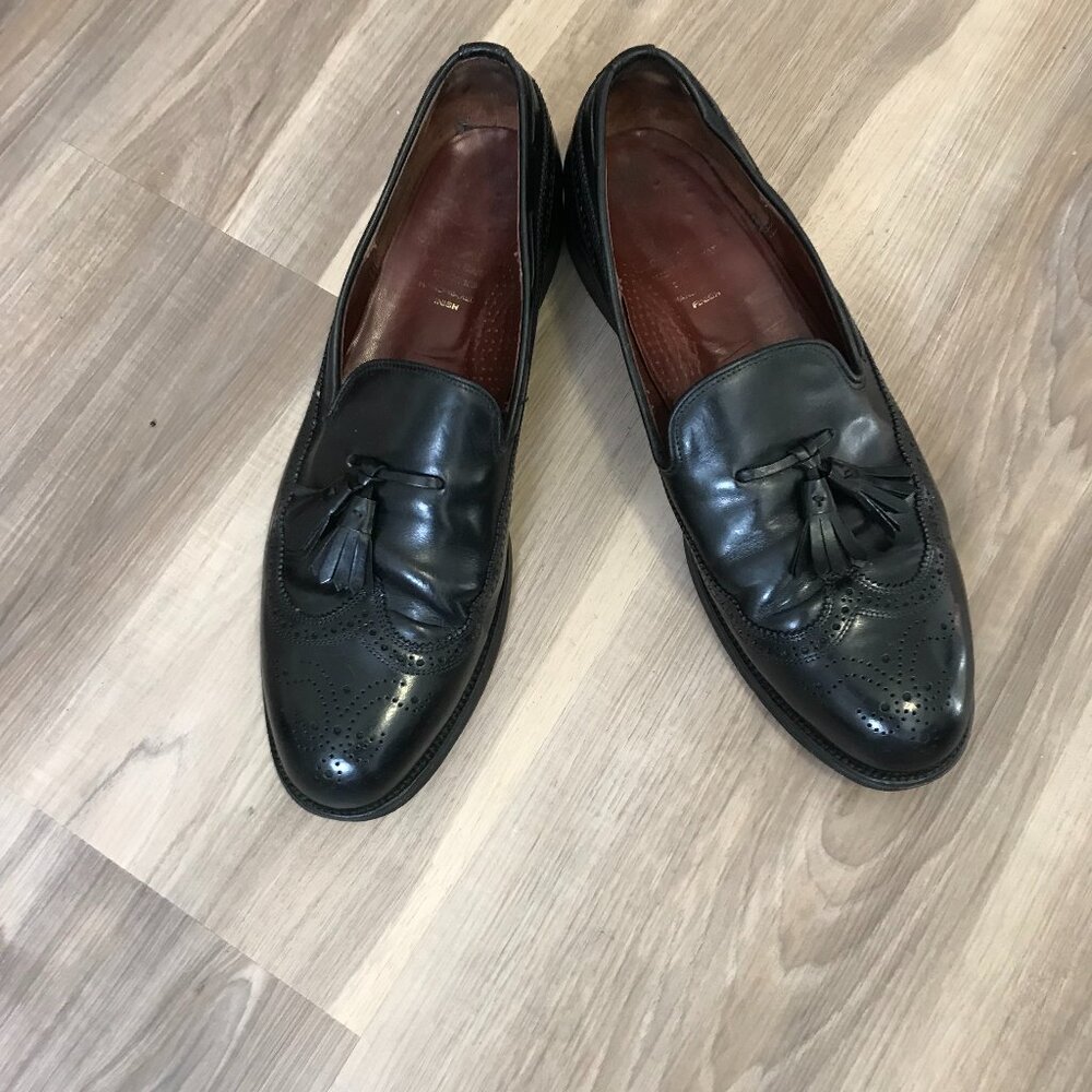 Vintage Men's Black Leather Dress Shoes Size 10